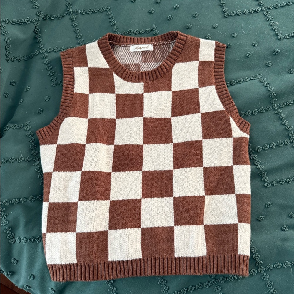 Checkered Sweater Vest